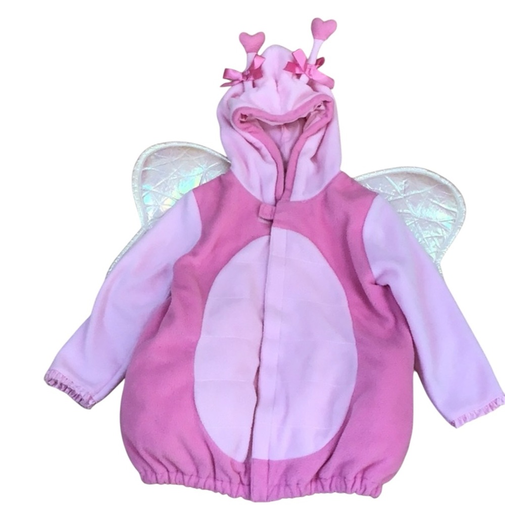 Old Navy Plush Pink Fleece Plush Butterfly Kids‎ Costume Shiny Pink Heart Wings